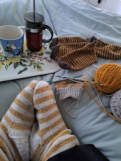 chaussettes moelleuses en laine ( version mi-mollet)