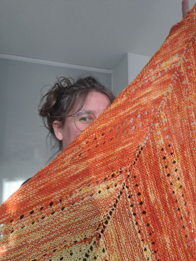 étole asymétrique " flamboyance d'automne "