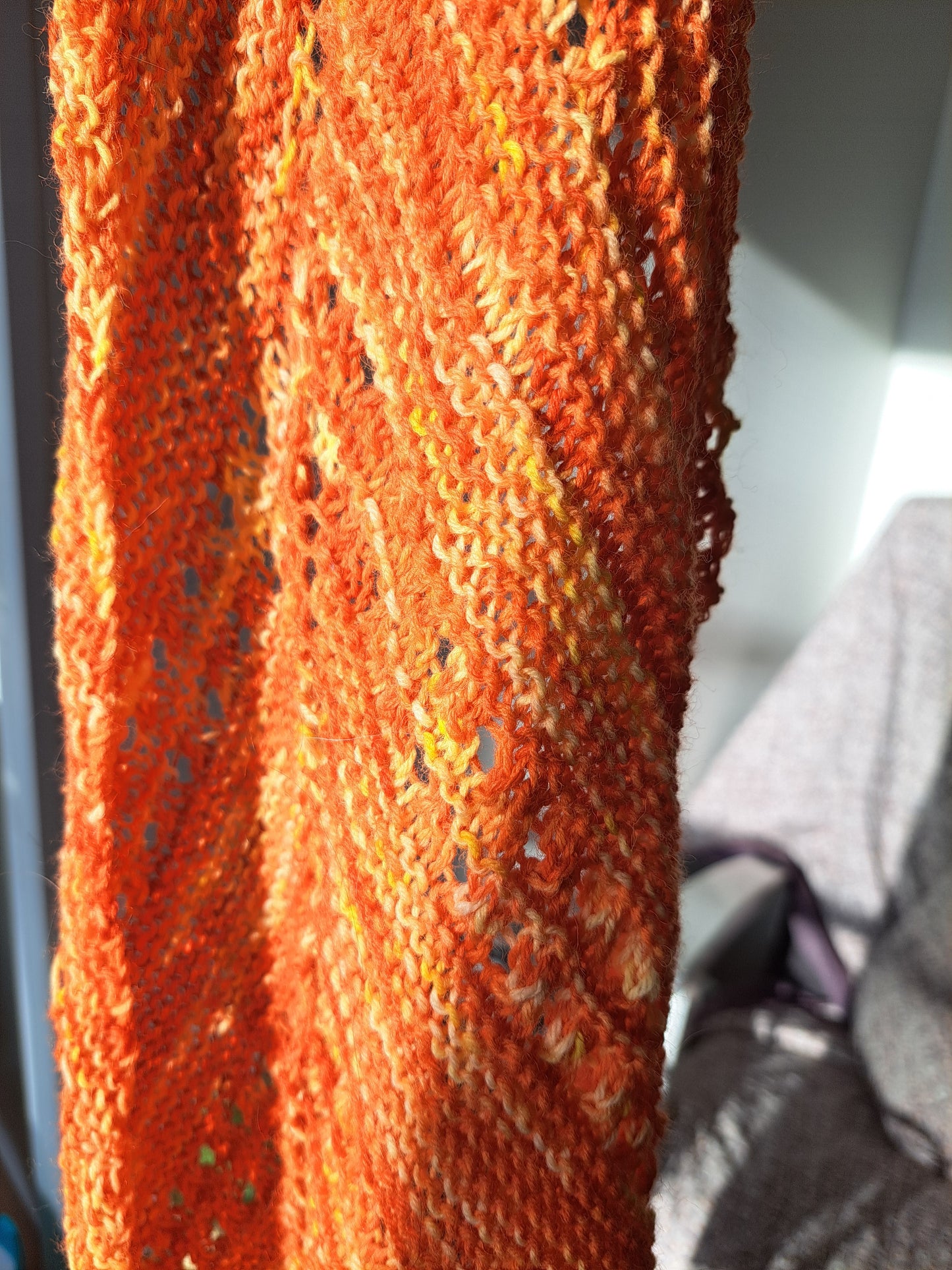 étole asymétrique " flamboyance d'automne "