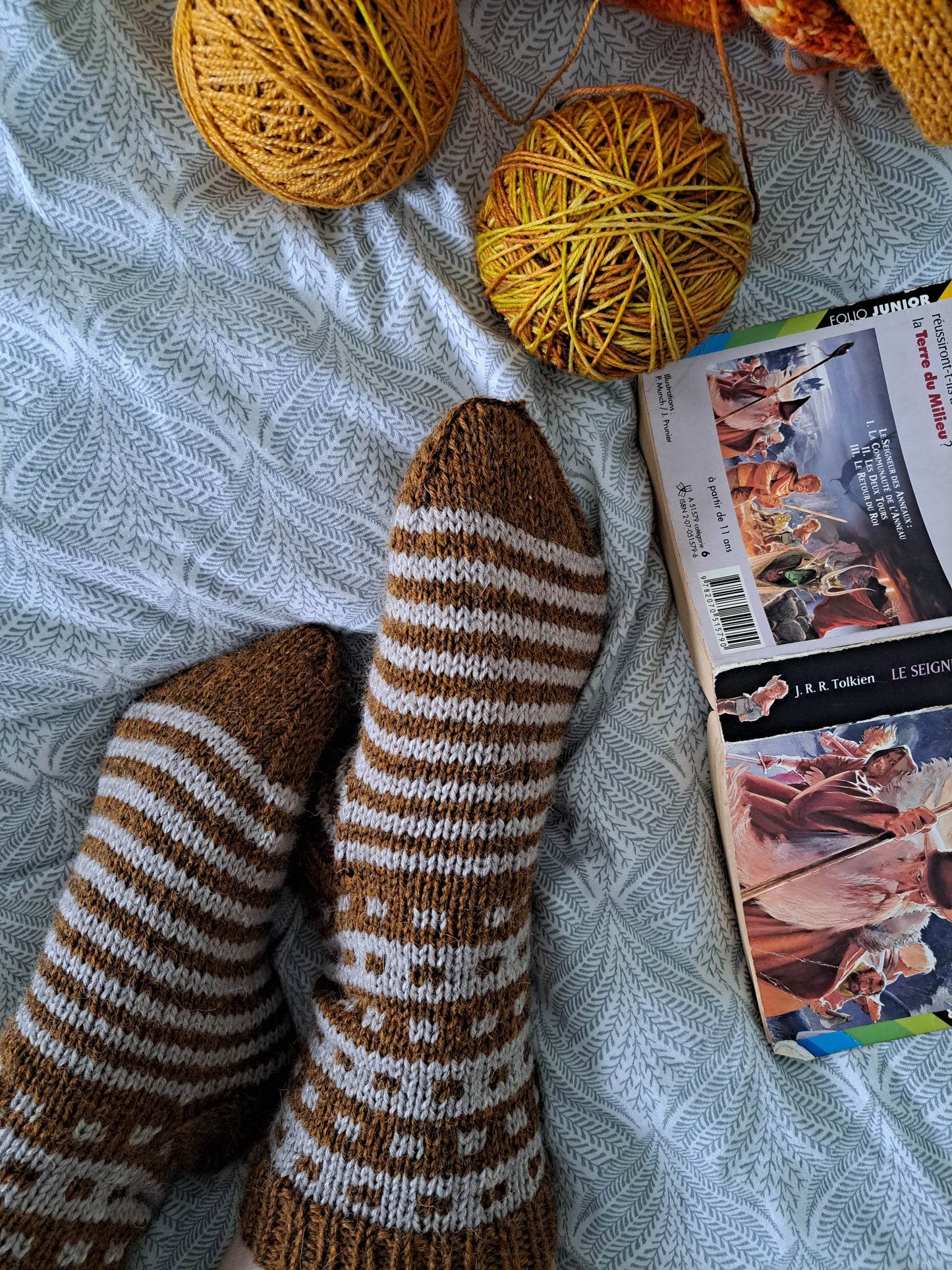 Villasukat- chaussettes moelleuses " art déco d'automne" pointure 36/38 -