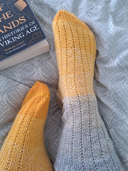 chaussettes fines - soleil d'automne dans les bouleaux- pointure 42/44