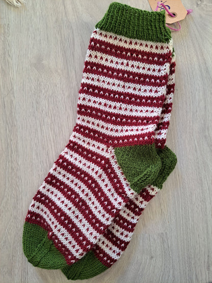 coffret 1 an de chaussettes - 6 paires de chaussettes tricotées main