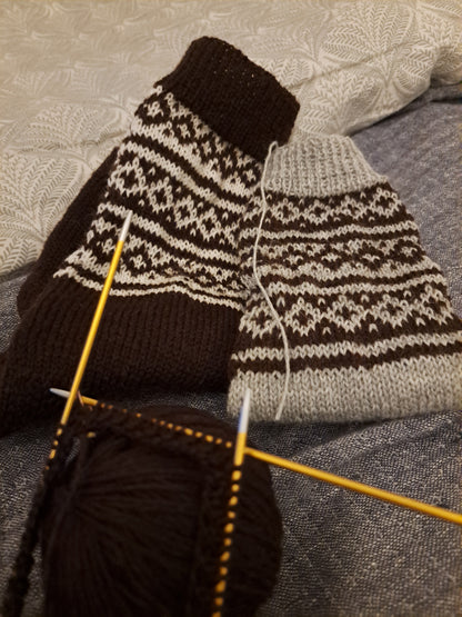 Chaussettes Folk scandinave- version laine fine