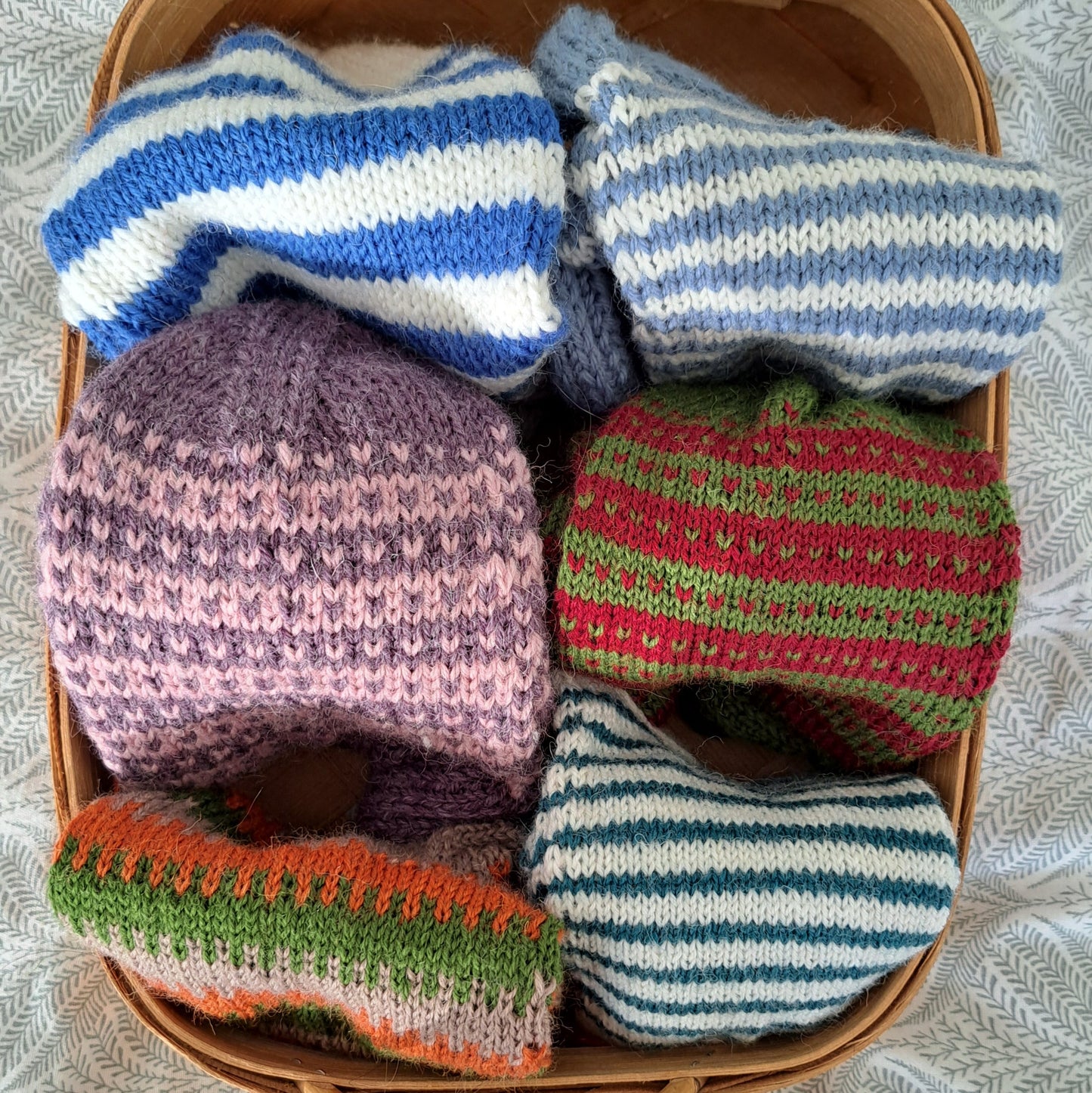 coffret 1 an de chaussettes - 6 paires de chaussettes tricotées main